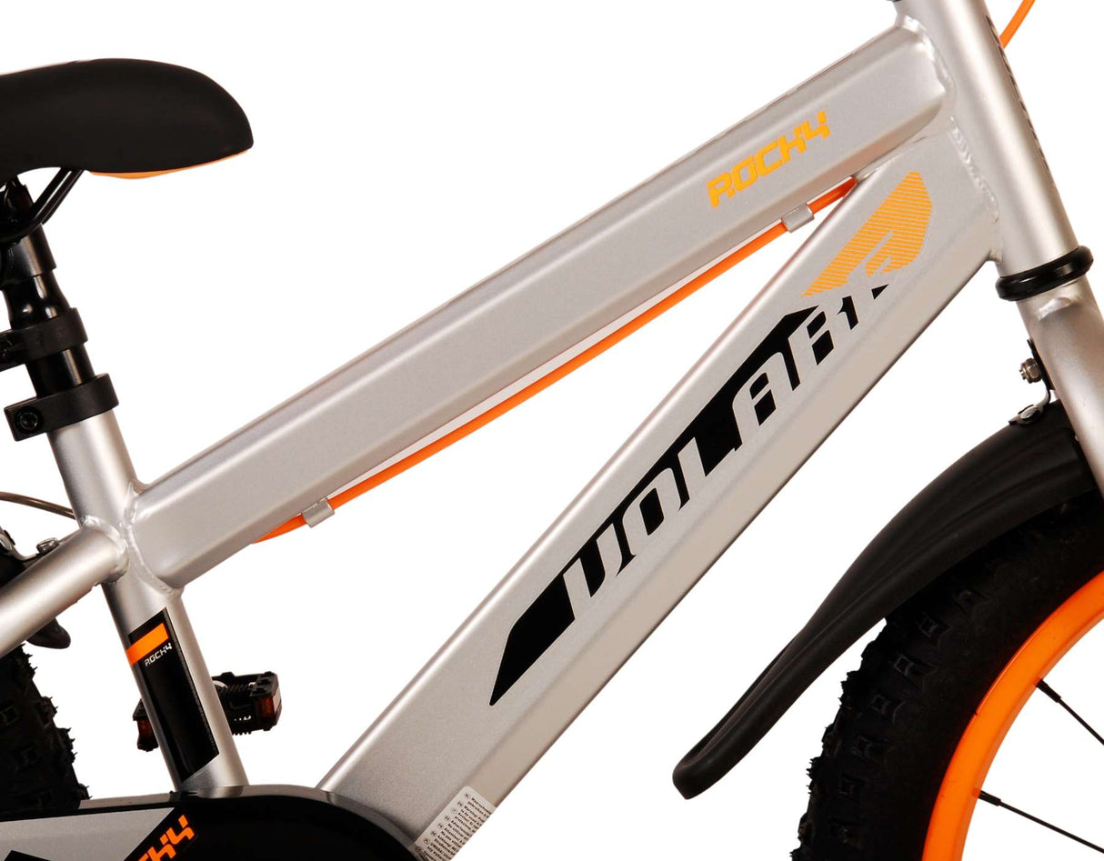 Valorare Rocky Children's Bike Boys da 18 pollici grigi due freni a mano