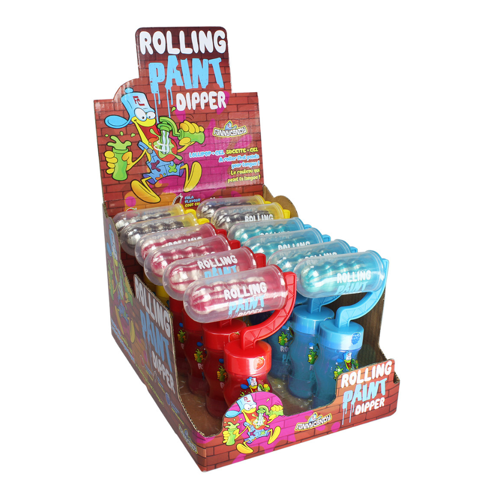 Sjove slik rullende maling dipper pop (12 stykker)