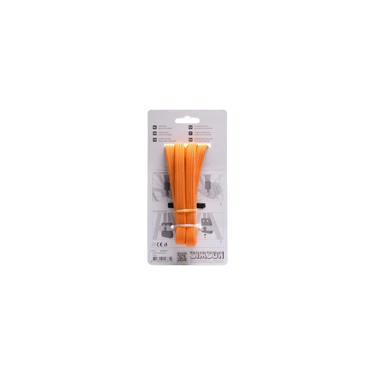 Snelbinder Trio Simson med 3 bindemidler 61 cm - oransje