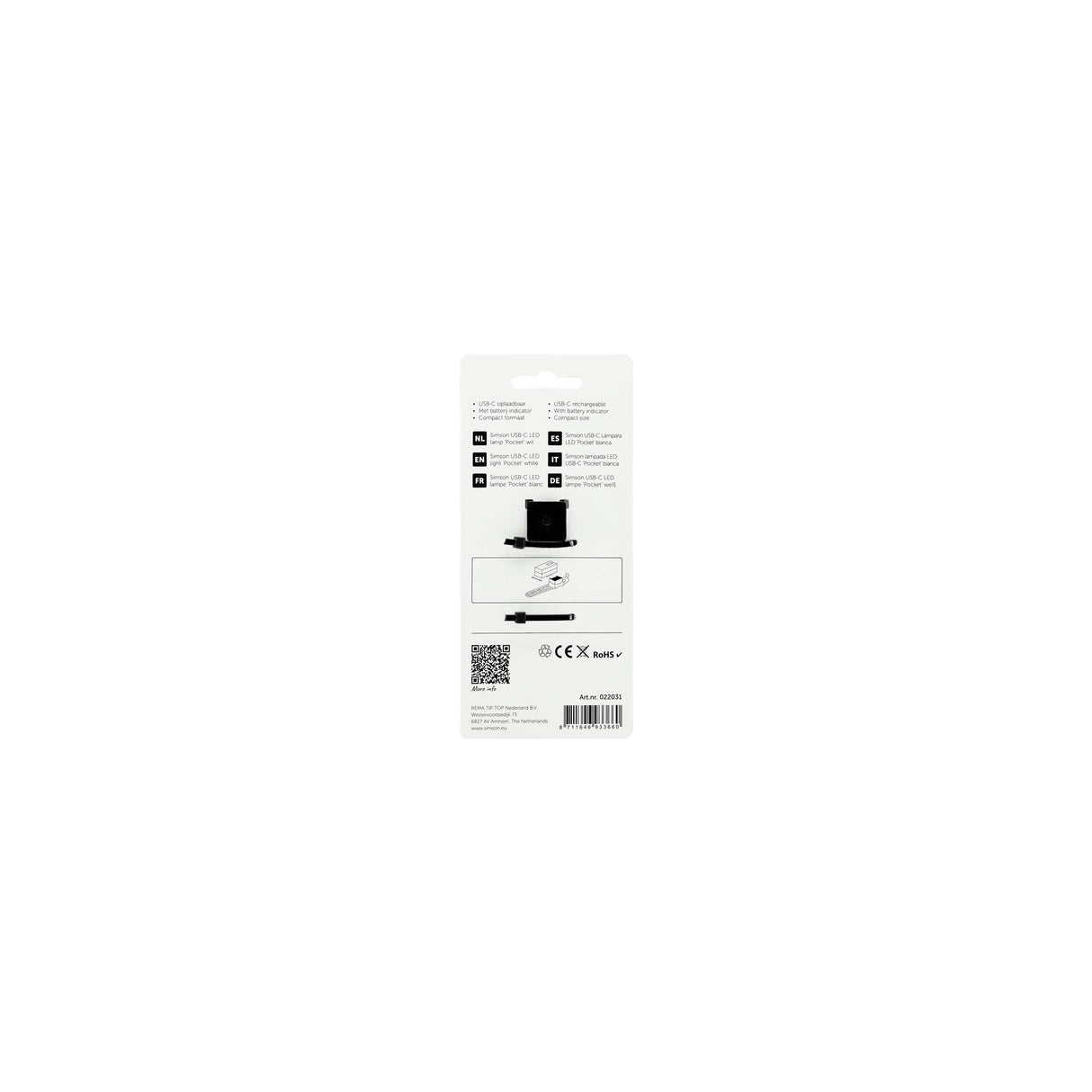 Simson USB-C LED lamp 'Pocket' White