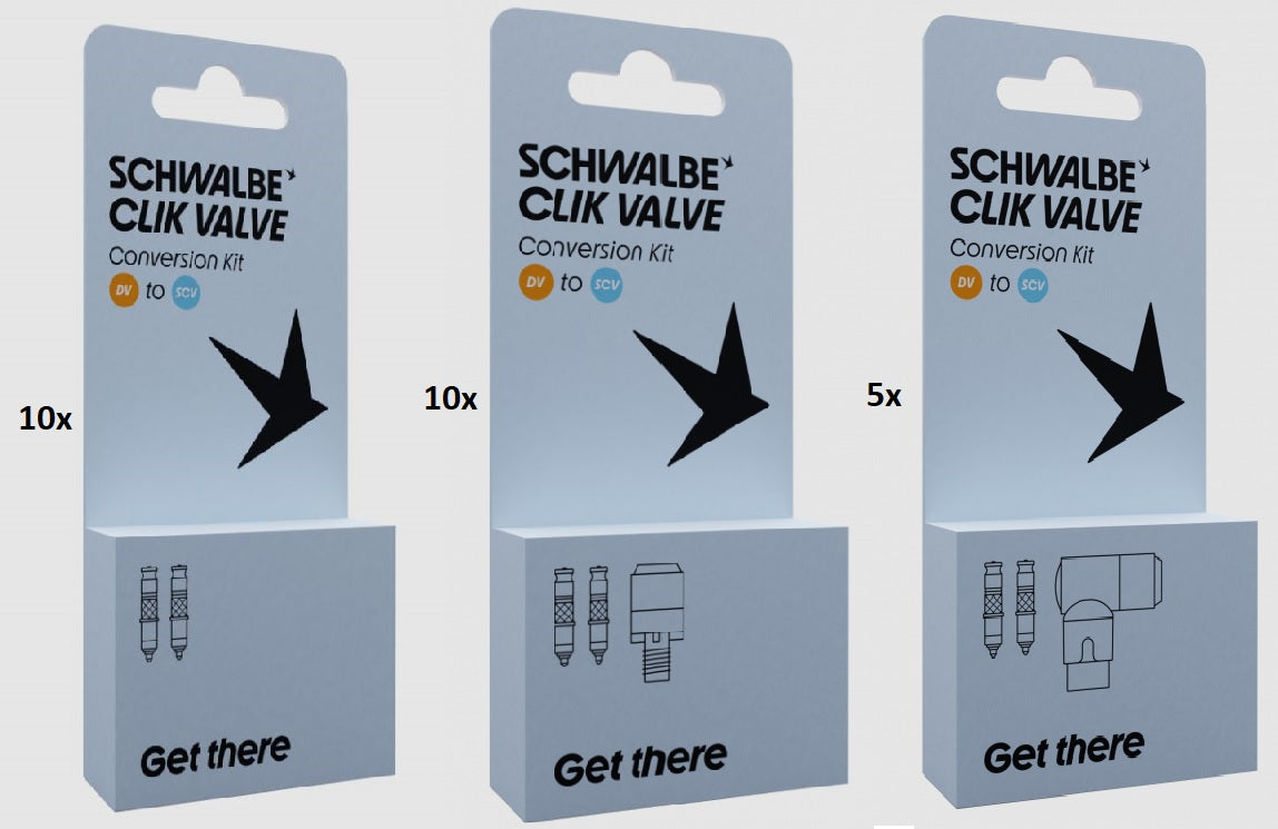 Schwalbe Clik Valve DV-SCV Starter package Hollands Valiel Conversion Kit 3551