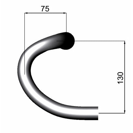 Deda handlebar bend zero-100 external dimensions 44cm black