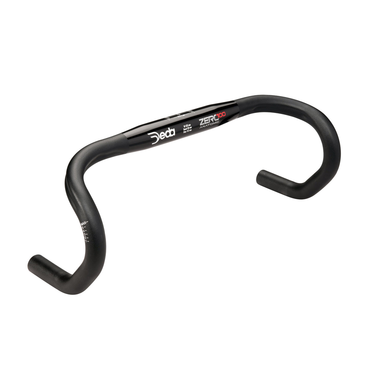 Deda Steering Zero100 Anatomic 46 cm sort aluminium