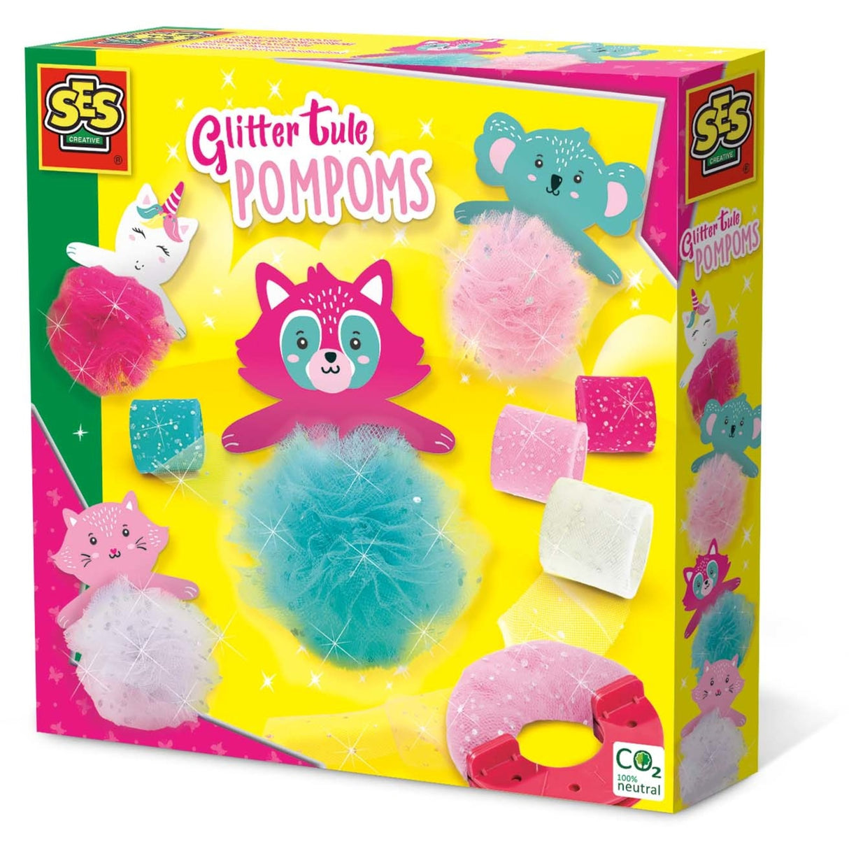 SES Glitter Tulle Pompons