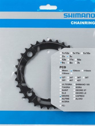 Shimano Chain Top Deore 9V 4-Arm Y1LD98080 Negro 32T