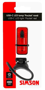 Simson USB-C LED-lampa 'ficka' röd