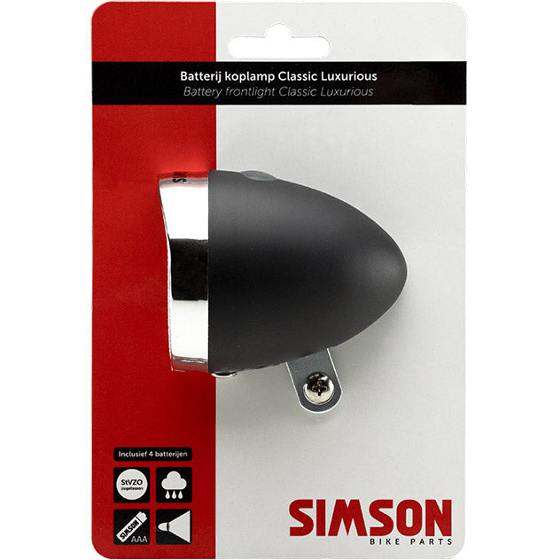 Simson koplamp luxurious classic 30lux zwart