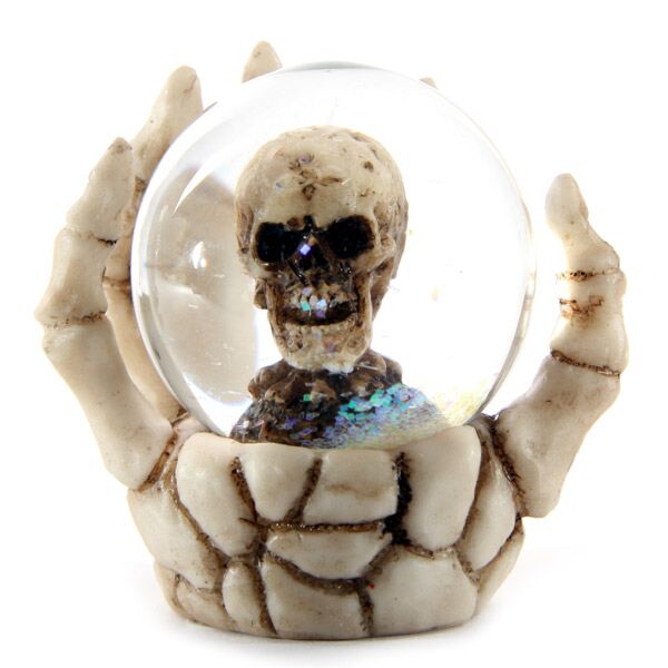 Skull Snow Globe i skelett