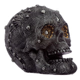 Silver -colored beaded skull medium home accessory