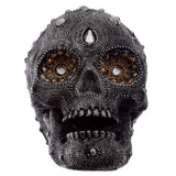 Silver -colored beaded skull medium home accessory