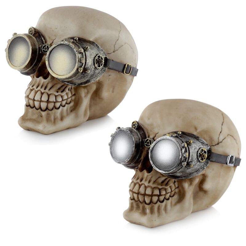 Steam punk style skull with glasses home accessory