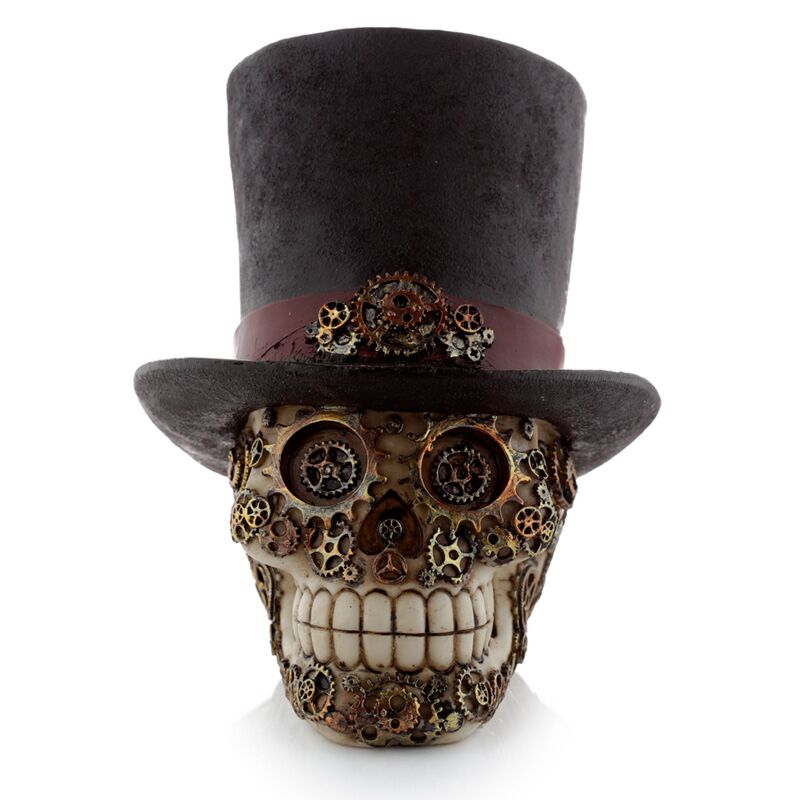 Skulla w stylu parowym z akcesorium domowym Top Hat