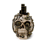 Steampunk style skull with gears and feathers home accessory