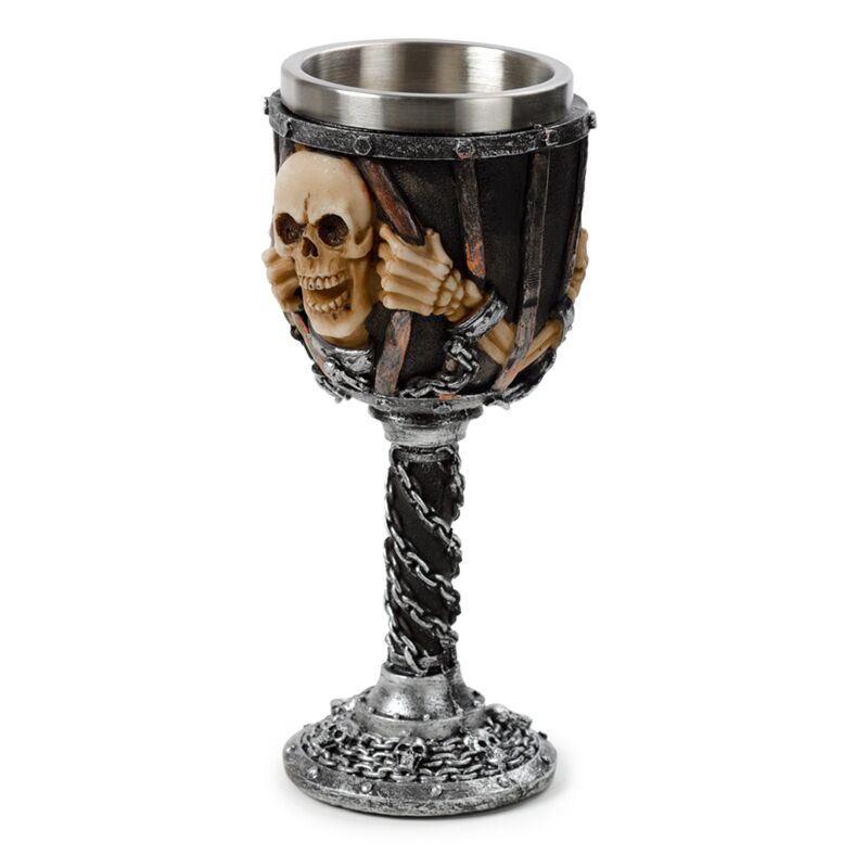 Skull with chain decorative chalice