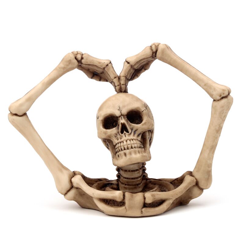 Skull and skeleton arms heart home accessory
