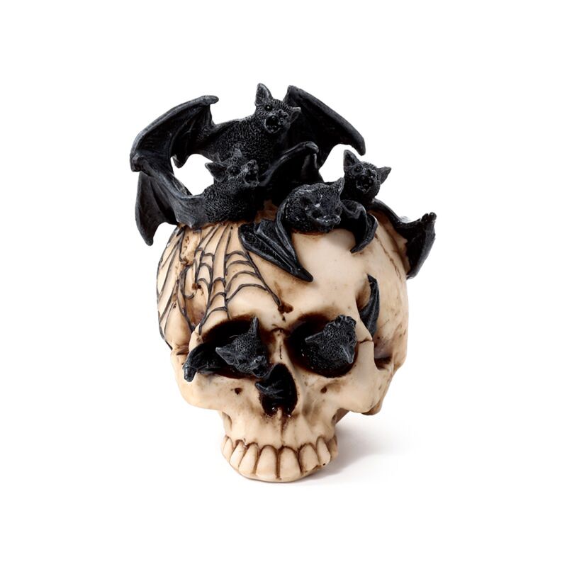 Skull with bats inside