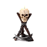 Skull with scythe tripod tealight holder