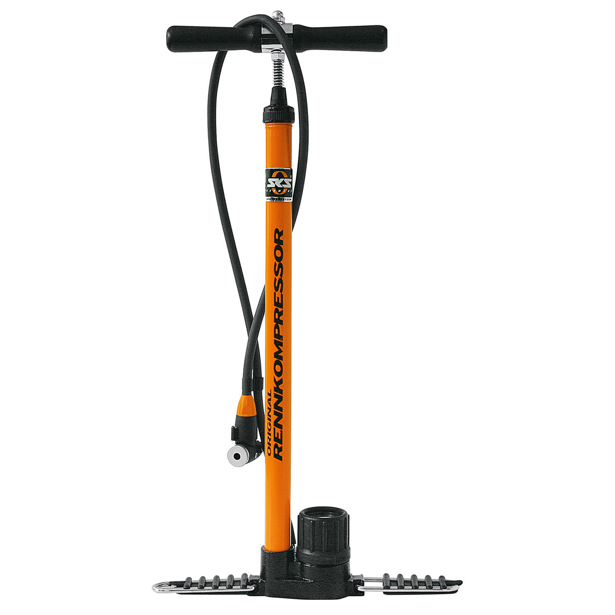 SKS floor pump Rennompressor Multivalve 16bar ZW Oranje