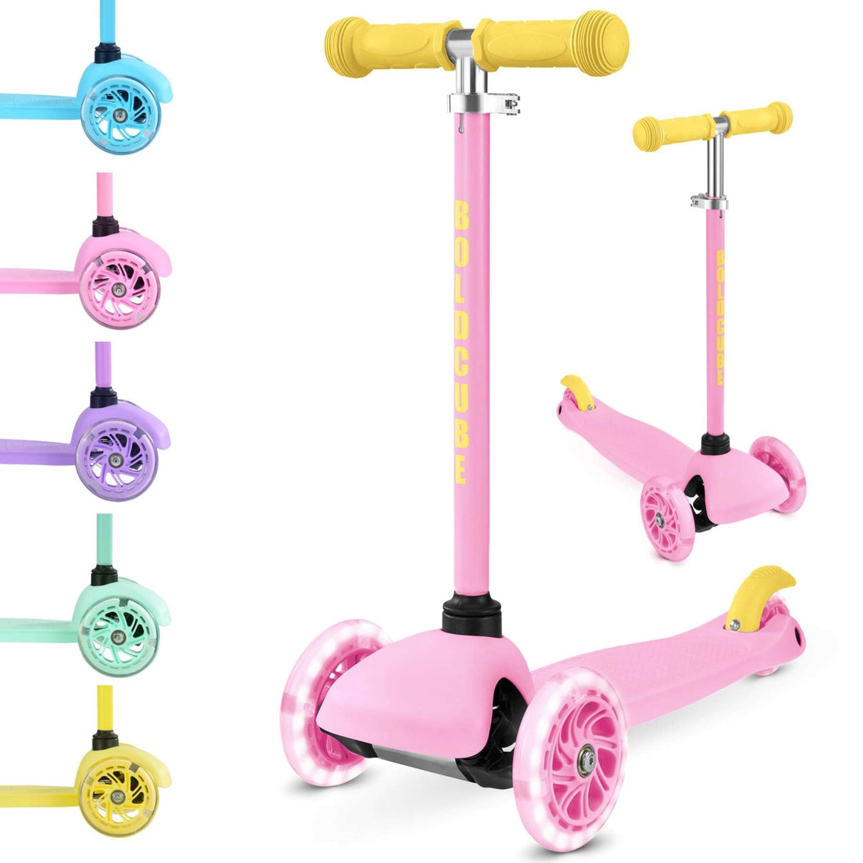 Kolmipyöräinen Boldcube teini-skootteri - pinkki