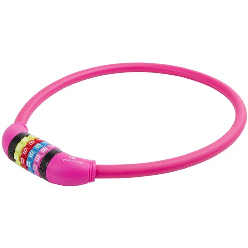 M-Wave Nummer Kabel Lock Silicone Pink 65cm12mm