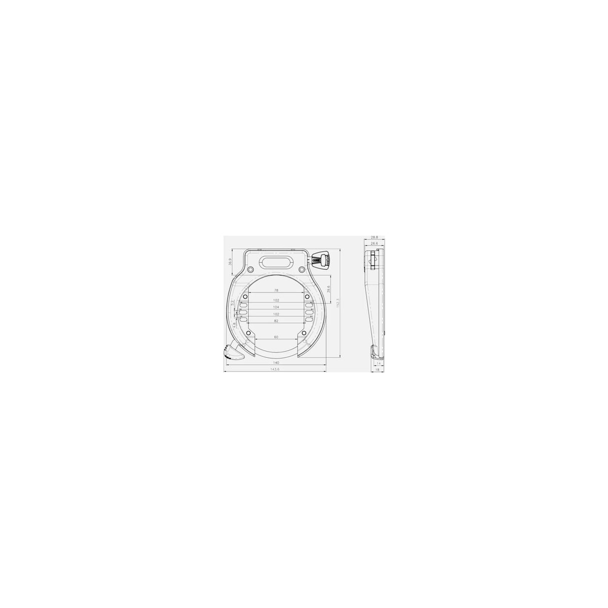 Abus Amparo Slot 4650SL - Art2 - Musta - Polkupyörälukko
