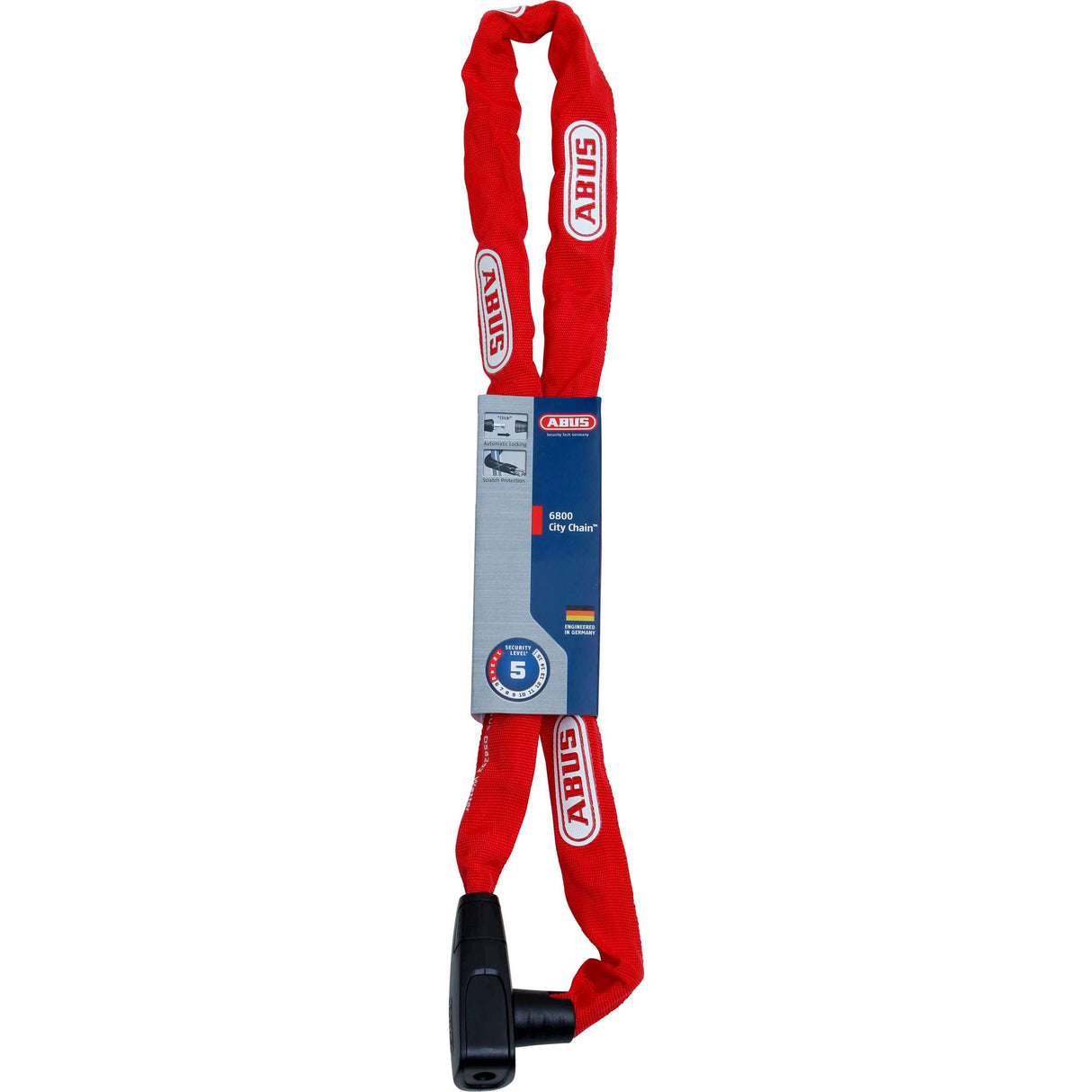Abus Citychain 6800 110 Dearg - Glas Slabhra