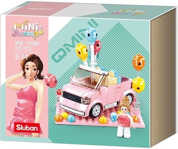 Sluban qmini roze cabriolet : 245 stuks (m38-b1086)