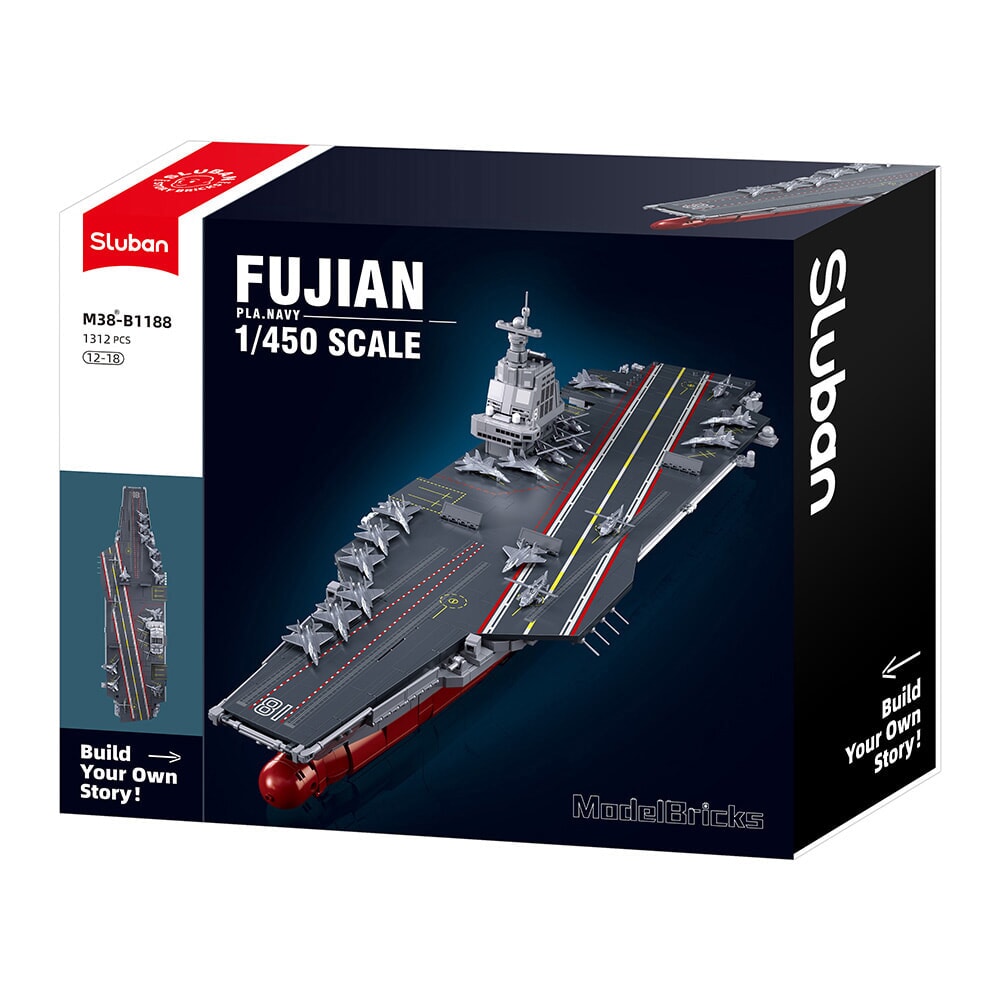 Sluban modelbricks fujian vliegdekschip (m38-b1188)