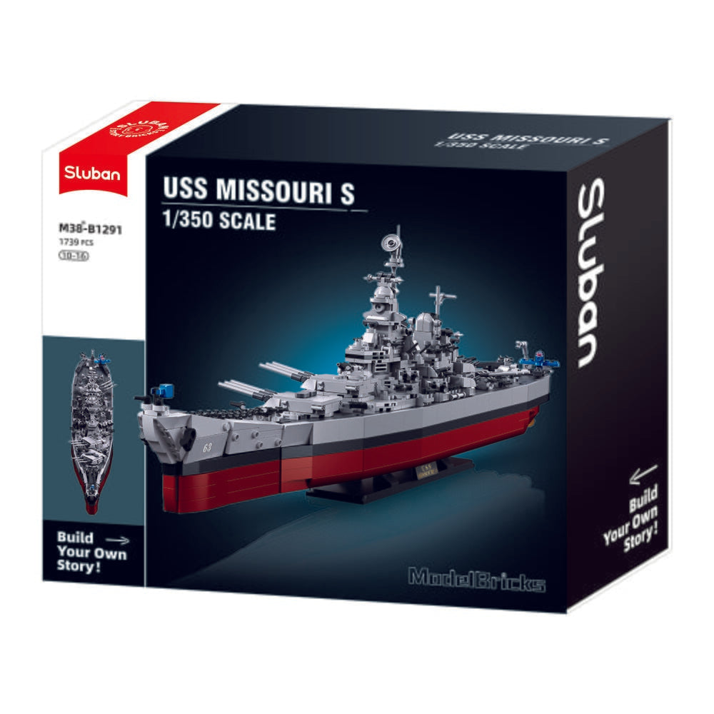 Sluban modelbricks slagschip uss missouri 1:350 (m38-b1291)