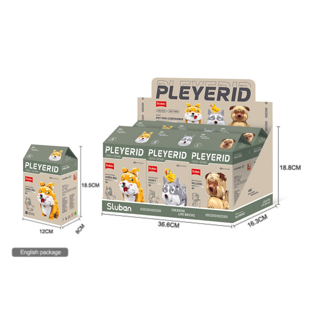 Sluban pleyerid hond pennenhouder 3 types 6 in een doos pleyerid (m38-p8058)