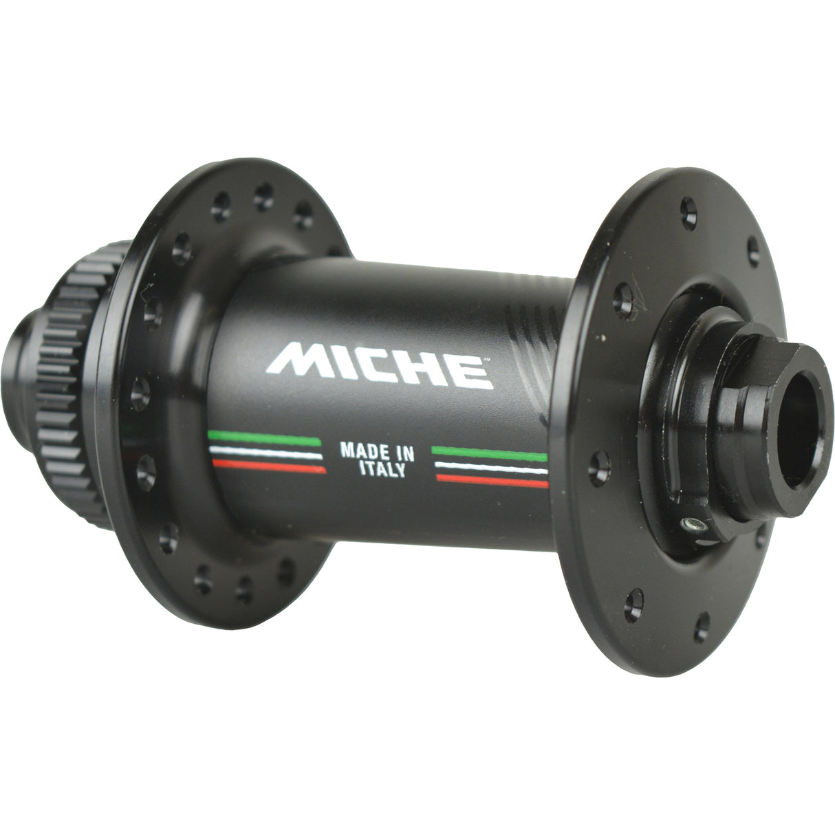 Miche Front Hub R-DX THRU-akseli 16+8G TX12 MUSTA
