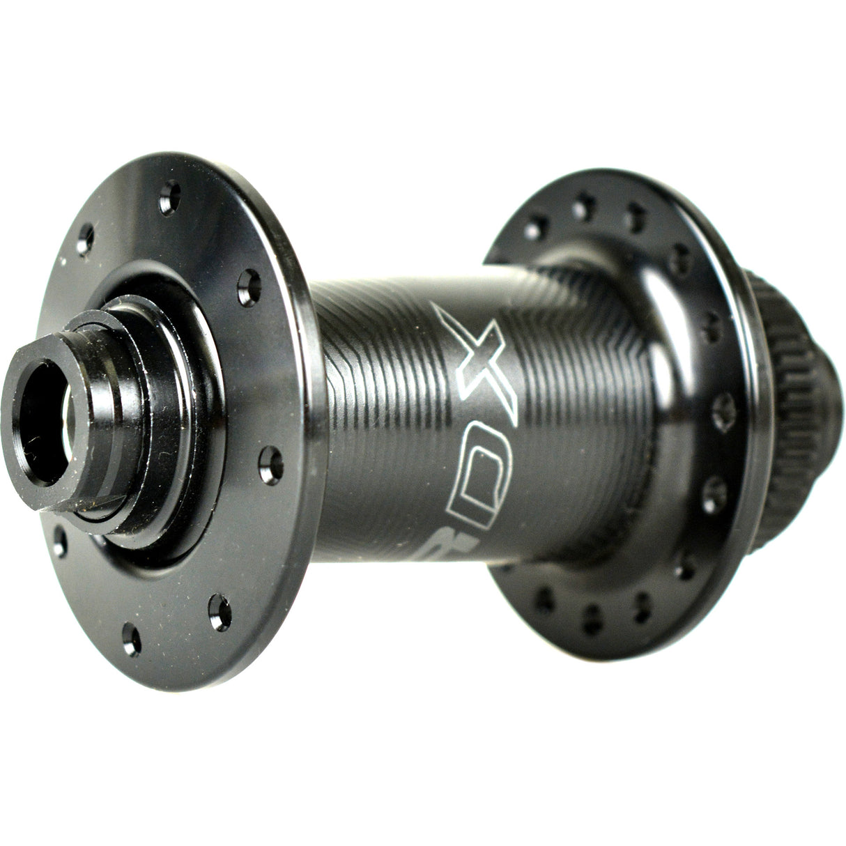 Miche Front Hub R-DX THRU-akseli 16+8G TX12 MUSTA