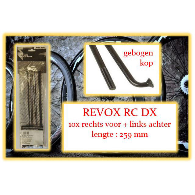Miche Spaak+Nip. 10x RV+La Revox RC DX Wire rim