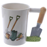Garden shovel - shaped handle ceramic mug