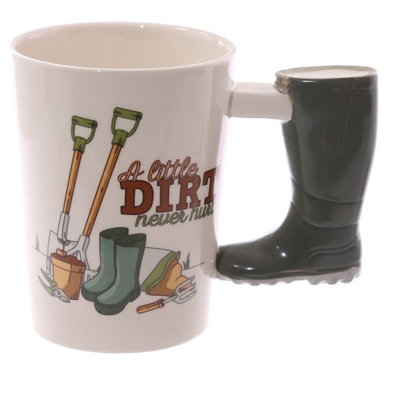 Rubber boot - shaped handle ceramic mug