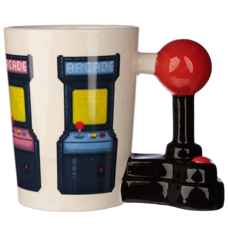 Game over joystick - shaped handle ceramic mug