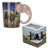 Elephant - shaped handle ceramic mug
