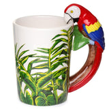 Parrot - shaped handle ceramic mug