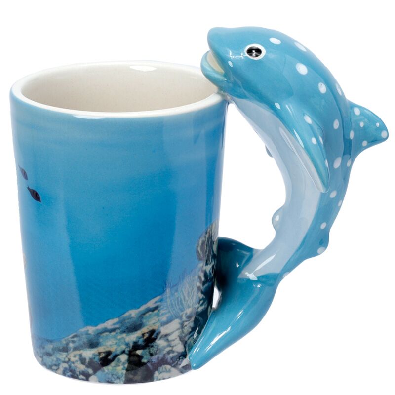 Whale shark - formed handle ceramic mug