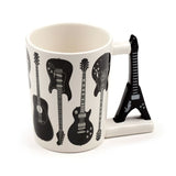 Headstock rock guitar - shaped handle ceramic mug