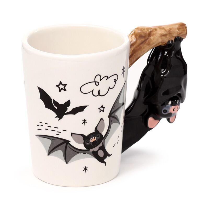 Bat - formed handle ceramic mug