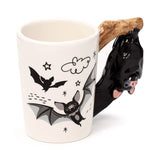 Bat - formed handle ceramic mug