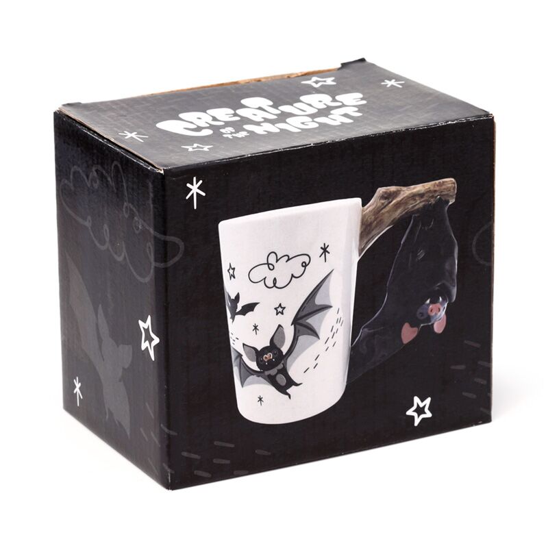 Bat - formed handle ceramic mug