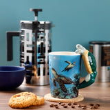 Turtle - formed handle ceramic mug