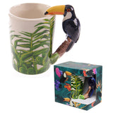 Toucan - bildat handtag keramisk mugg