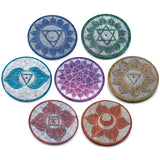 Soap stone chakra round incense holder
