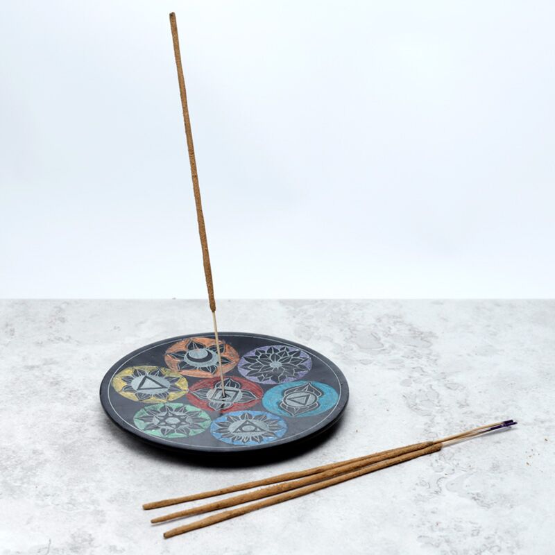 Soapstone chakra incense holder