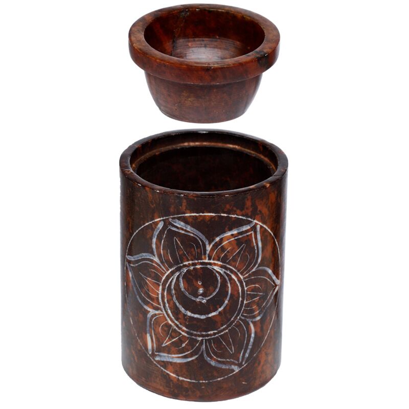 Violet soap stone cut chakra scent burner