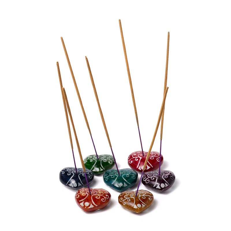 Soapstone Chakra Hart Tree or Life incense sticks holder
