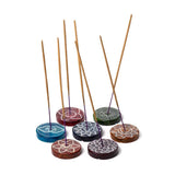 Soap stone chakra round incense sticks holder